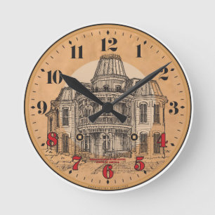 Wall Clock: Victorian Mansion Round Clock