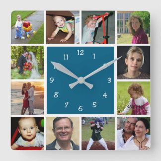 Wall Clock with 12 personal photos