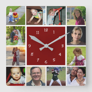 Wall Clock with 12 personal photos