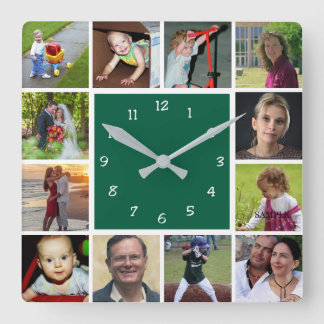 Wall Clock with 12 personal photos