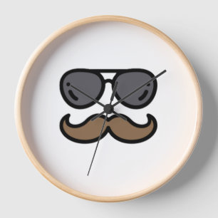 Wall clock with a funny design featuring broken gl