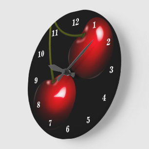 Wall Clock with Cherries