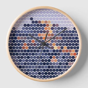 Wall clock with colourful dots