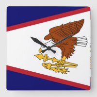 Wall Clock with Flag of American Samoa, USA