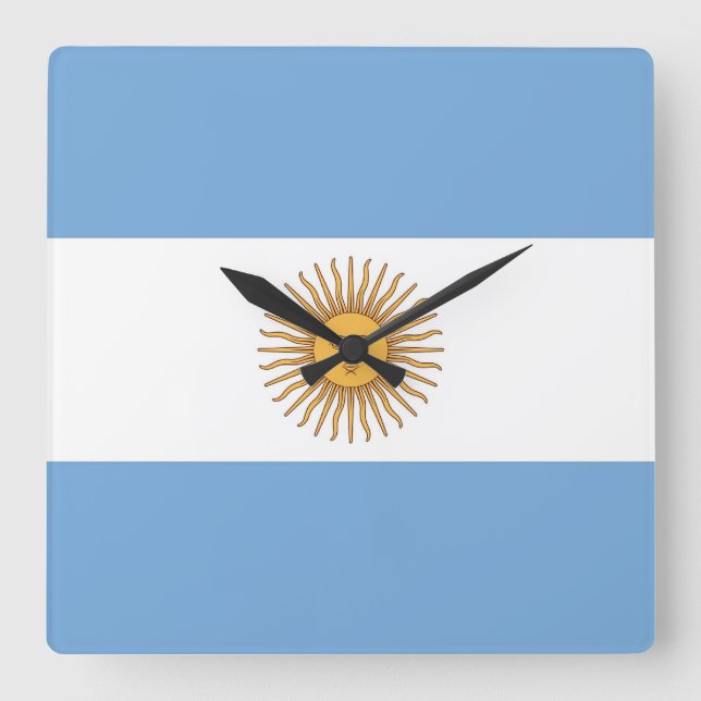 Wall Clock with Flag of Argentina (Front)