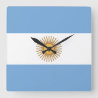 Wall Clock with Flag of Argentina