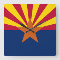 Wall Clock with Flag of Arizona State, USA