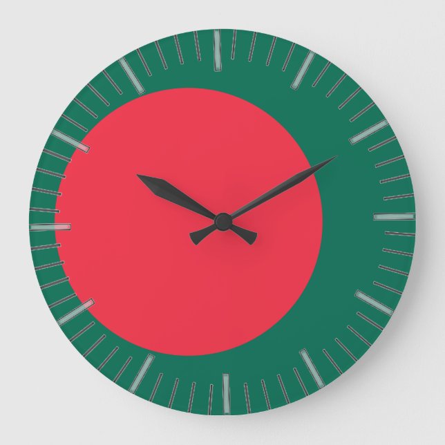 Wall Clock with Flag of Bangladesh (Front)