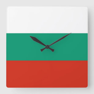Wall Clock with Flag of Bulgaria
