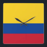 Wall Clock with Flag of Colombia<br><div class="desc">Add a distinctive flair to your home or office with our exquisite wall clock featuring the flag of Colombia! Crafted with meticulous attention to detail, this wall clock is not just a timepiece; it’s a celebration of Colombian heritage and culture. The vibrant design prominently displays the iconic Colombian flag, making...</div>