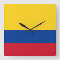 Wall Clock with Flag of Colombia