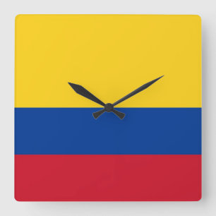 Wall Clock with Flag of Colombia