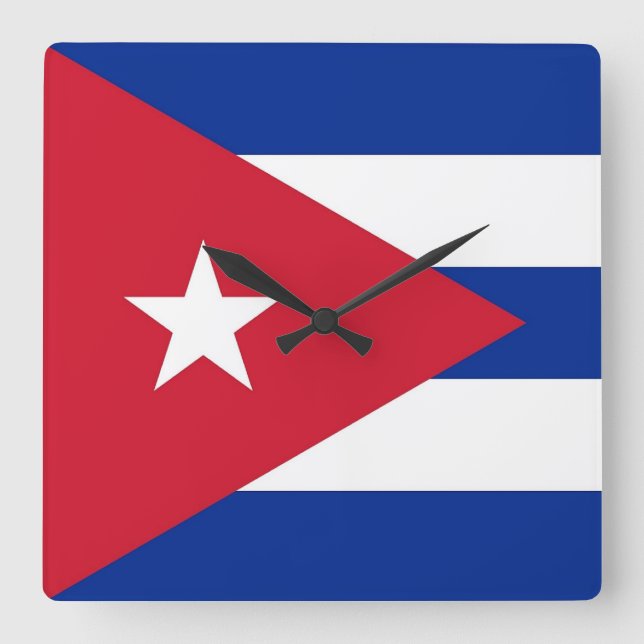 Wall Clock with Flag of Cuba (Front)