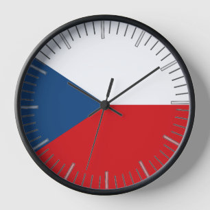 Wall Clock with flag of Czechia
