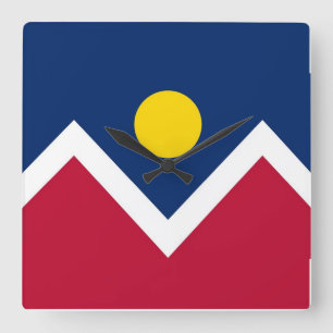 Wall Clock with Flag of Denver, Colorado
