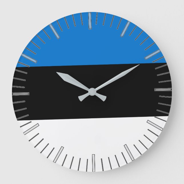Wall Clock with Flag of Estonia (Front)