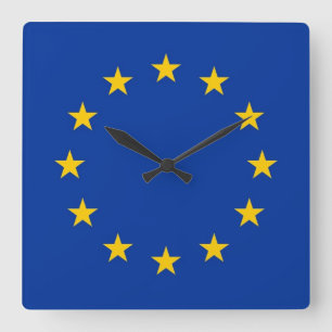 Wall Clock with Flag of European Union