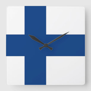 Wall Clock with Flag of Finland