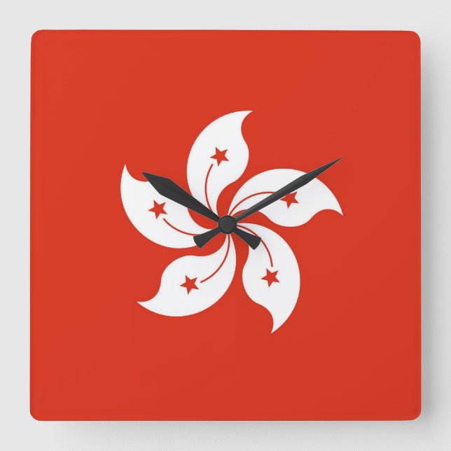 Wall Clock with Flag of Hong Kong, China (Front)