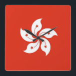 Wall Clock with Flag of Hong Kong, China<br><div class="desc">Enhance your space with our wall clock featuring the flag of Hong Kong! This wall clock is more than just a timepiece; it’s a celebration of Hong Kong’s vibrant culture and rich heritage. The design prominently displays the iconic Hong Kong flag, making this clock a unique and meaningful way to...</div>