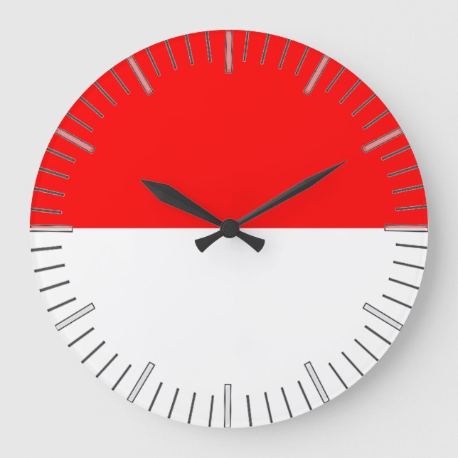 Wall Clock with Flag of Indonesia (Front)