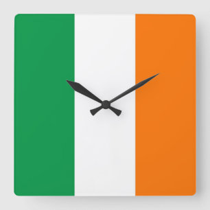 Wall Clock with Flag of Ireland