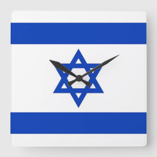 Wall Clock with Flag of Israel