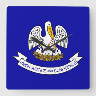 Wall Clock with Flag of Louisiana, USA