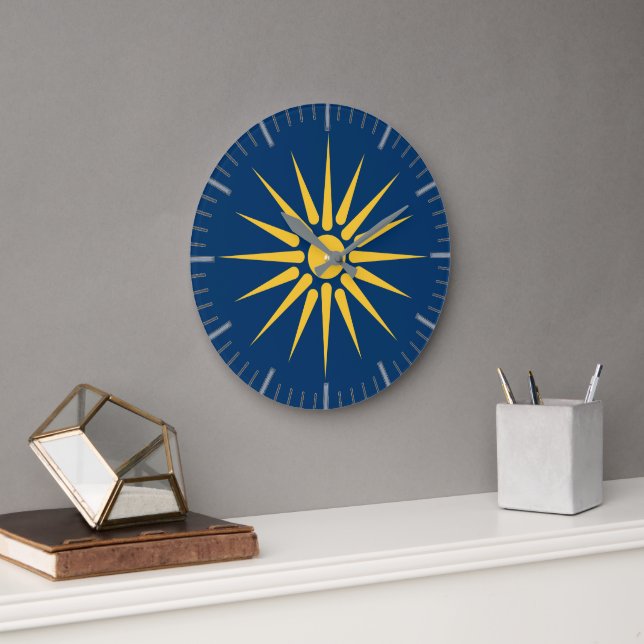 Wall Clock with flag of Macedonia, Greece (Office)