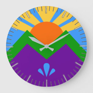 Wall Clock with Flag of Manitou Springs, Colorado