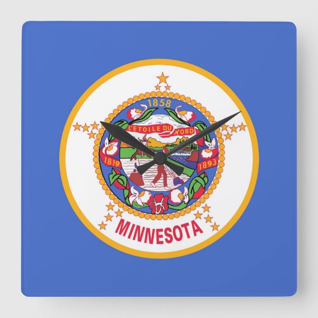 Wall Clock with Flag of Minnesota, USA (Front)