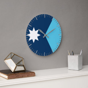 Wall Clock with flag of Minnesota, USA