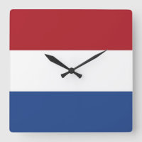 Wall Clock with Flag of Netherlands