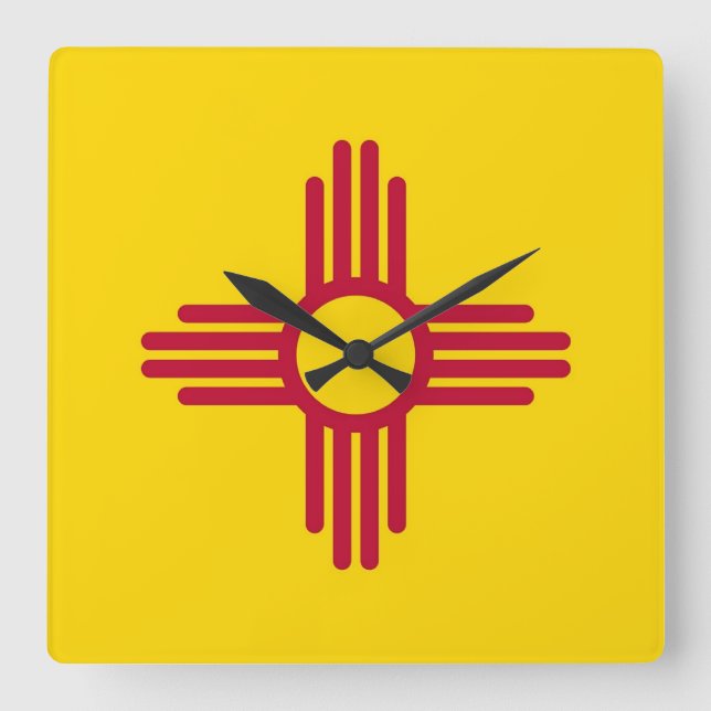 Wall Clock with Flag of New Mexico, USA (Front)