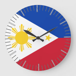 Wall Clock with Flag of Philippines