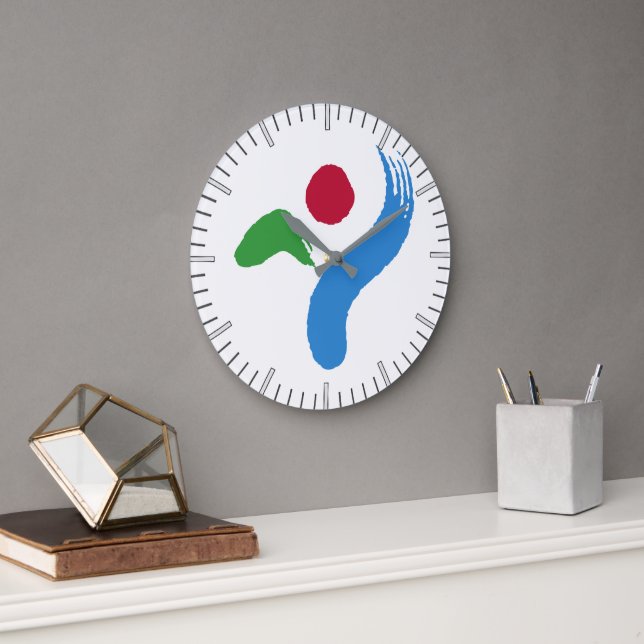 Wall Clock with flag of Seoul, South Korea (Office)
