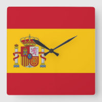 Wall Clock with Flag of Spain