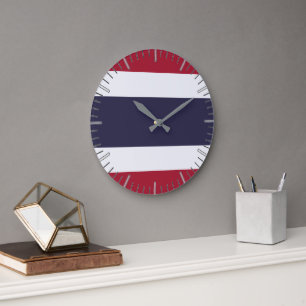 Wall Clock with flag of Thailand