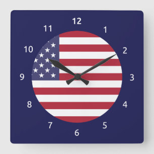 Wall Clock with flag of USA
