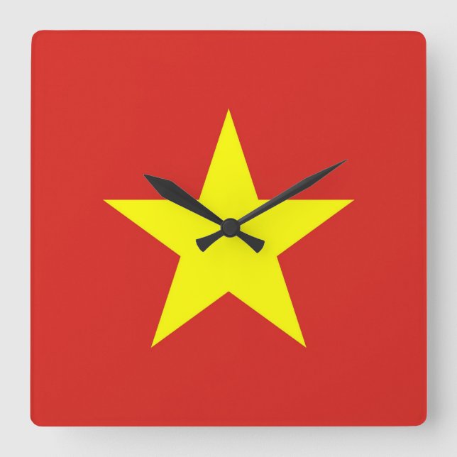 Wall Clock with Flag of Vietnam (Front)