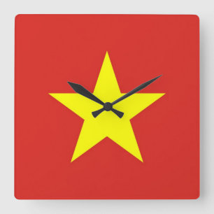 Wall Clock with Flag of Vietnam