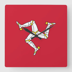 Wall Clock with Isle of Man Flag, United Kingdom