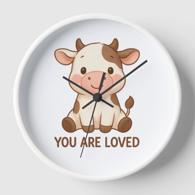 Wall clock with kawaii vaquite and phrase "You Are (Front)