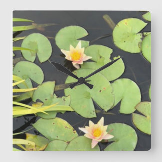 Wall clock with lily pads