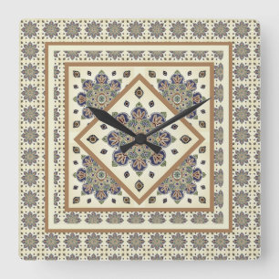 Wall Clock with medallion quilt look