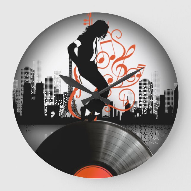 Wall Clock with New York and Eiffel Tower (Front)