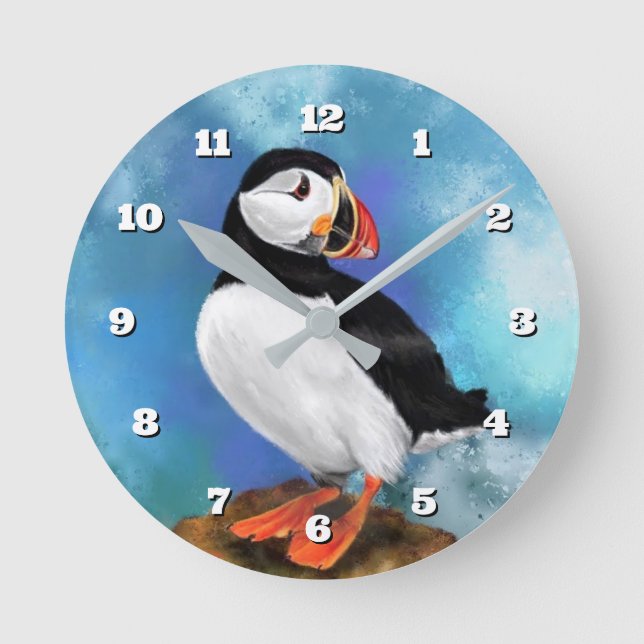 Wall Clock with Puffin (Front)