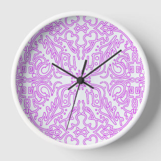 Wall Clock with Soft Pink Dream Mandala pattern