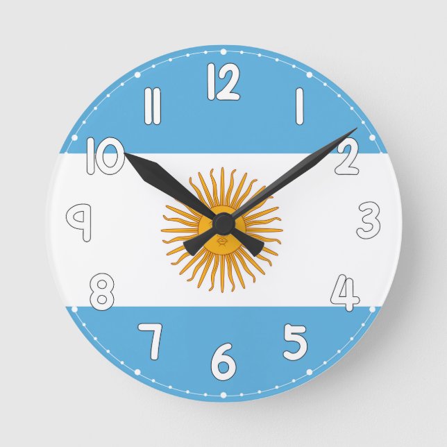 Wall Clock with the flag of Argentina - Flag of Ar (Front)