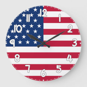 Wall Clock with the United States Flag - USA Flag